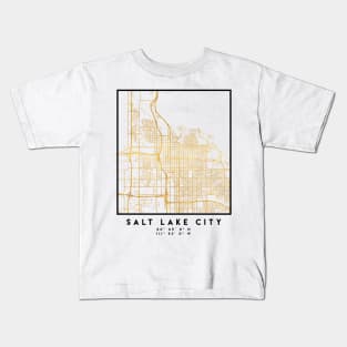 SALT LAKE CITY UTAH CITY STREET MAP ART Kids T-Shirt